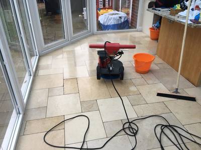 Stone floor cleaning